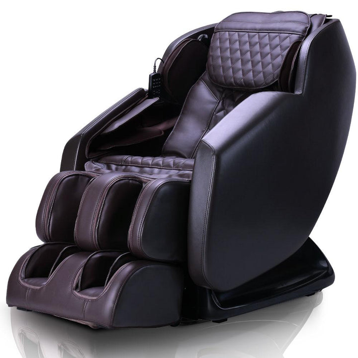 ErgoTec ET-150 Neptune: Modern black massage chair with heat therapy and padded supports.
