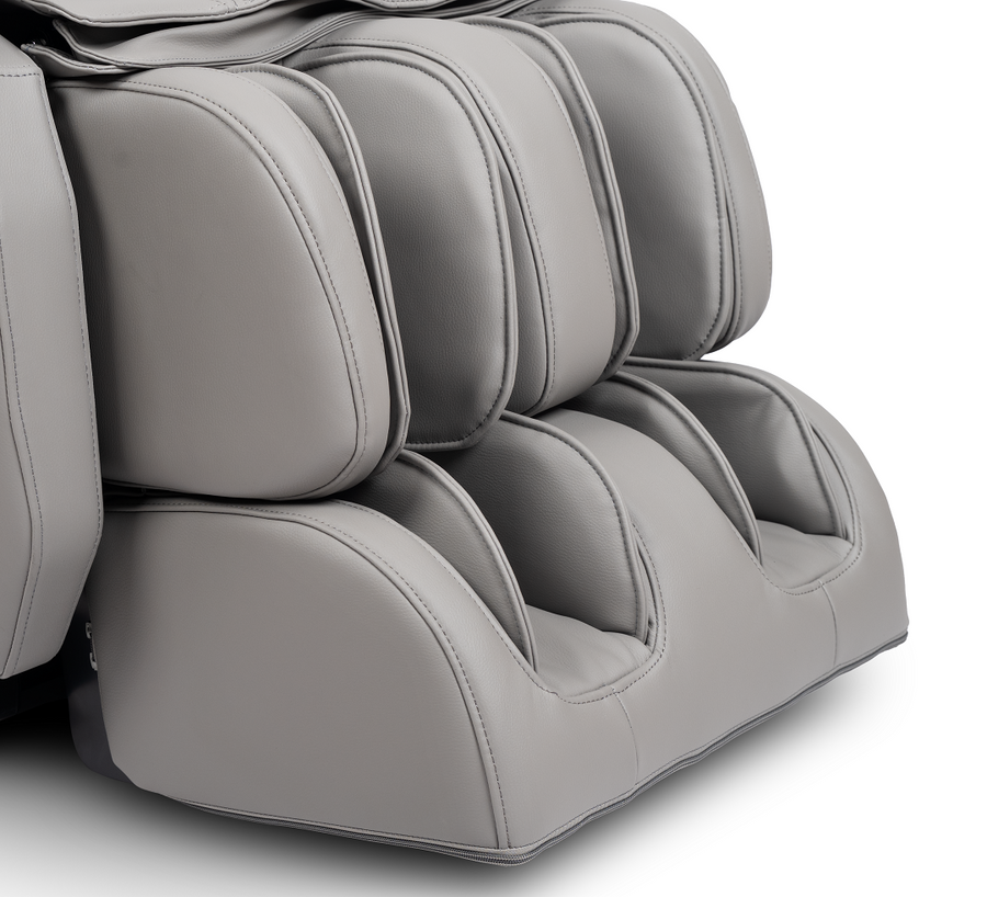 Close-up of ErgoTec ET-180 Pluto Massage Chair foot and calf massager with heat therapy.
