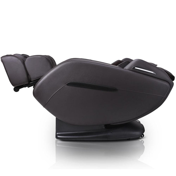 Side view of ErgoTec ET-210 Saturn Massage Chair in dark brown, ideal for full-body massage.